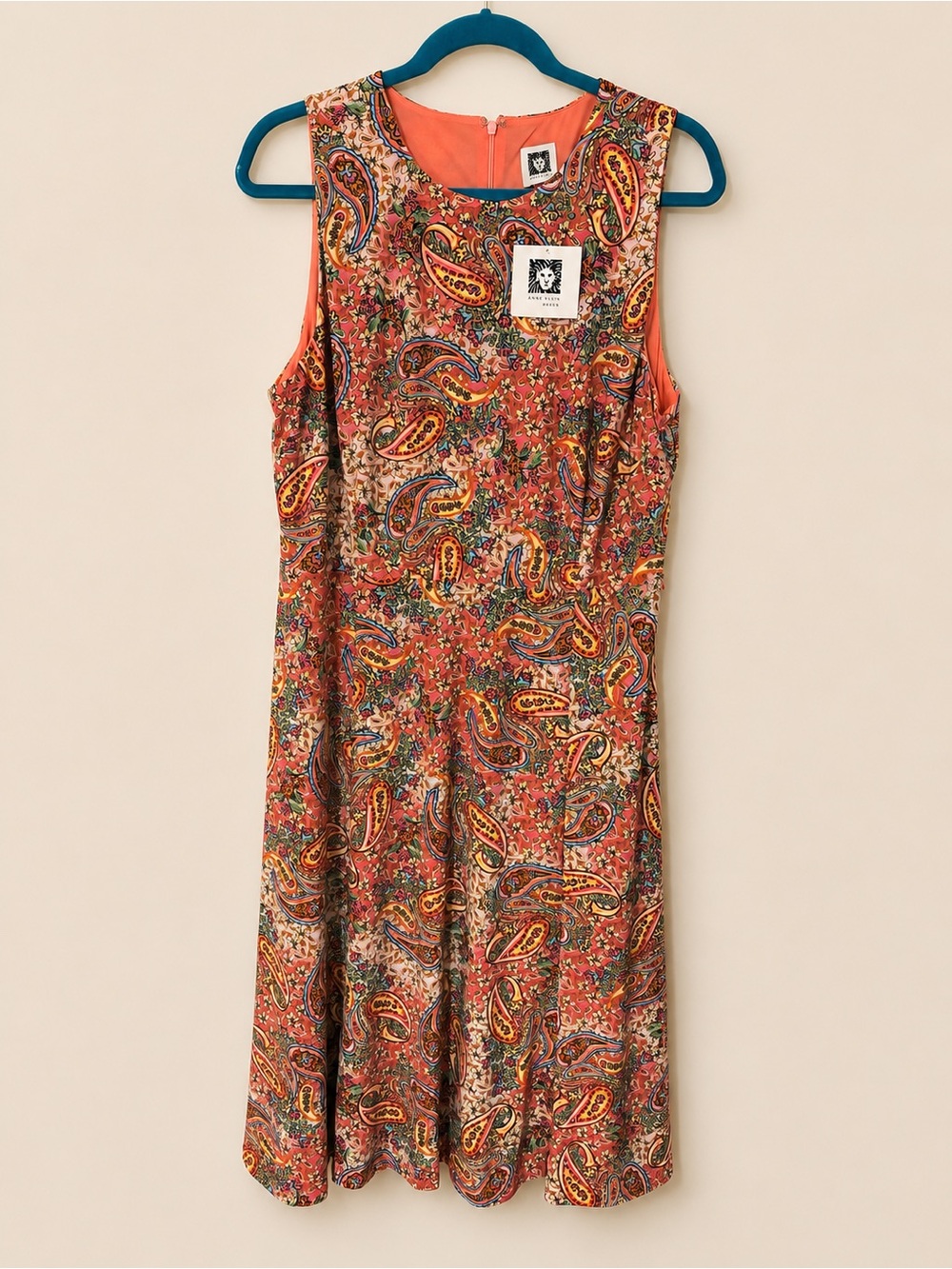 Anne Klein Orange Paisley Midi Dress